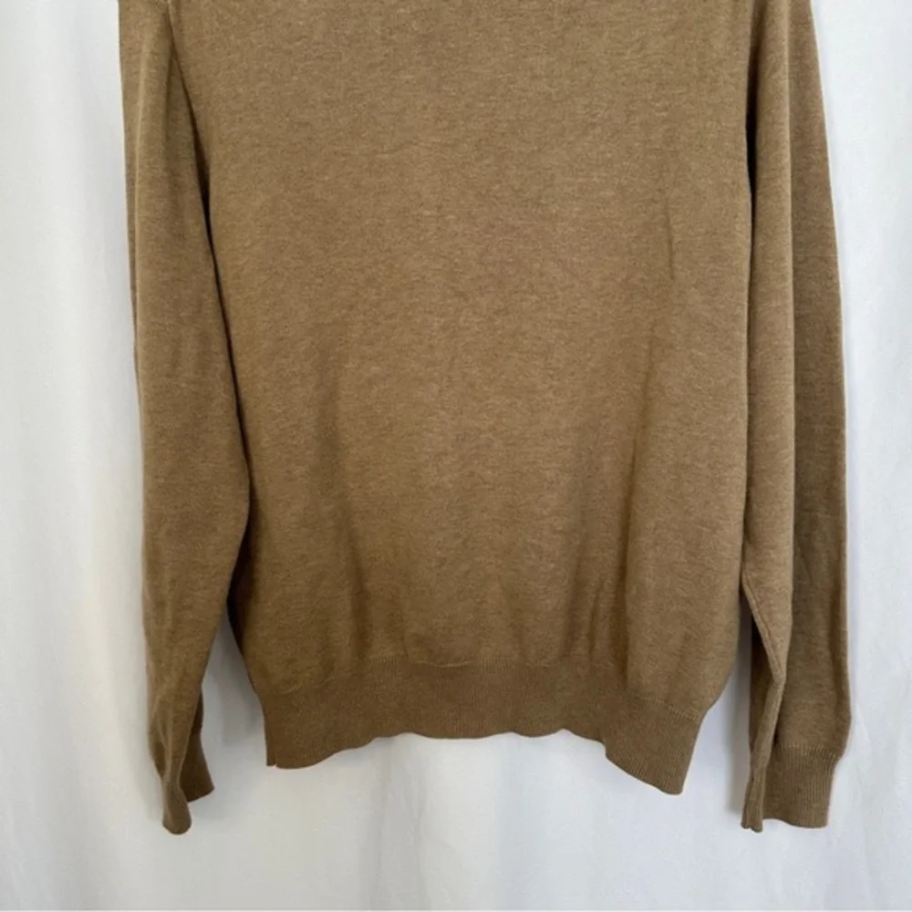 J. Crew Sweater Mens XL V-Neck Brown Cotton‎ Pullover Academia Casual